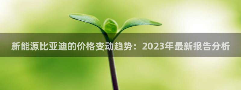 门徒娱乐平台登录:新能源比亚迪的价格变动趋势:2023年最新