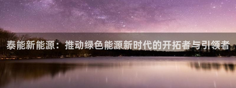 门徒娱乐平台登录网址:泰能新能源:推动绿色能源新时代的开拓者