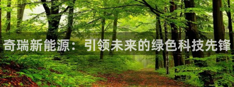 门徒娱乐处333OO：奇瑞新能源：引领未